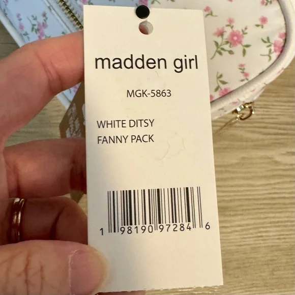 Madden Girl White and Pink Floral Fanny Pack Belt Bag - NEW - Picture 10 of 10